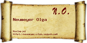 Neumeyer Olga névjegykártya